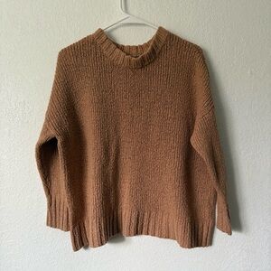 Aerie Women's Oversized Chunky
Knit Crewneck Sweater Camel Brown Size XS